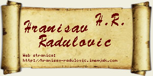 Hranisav Radulović vizit kartica